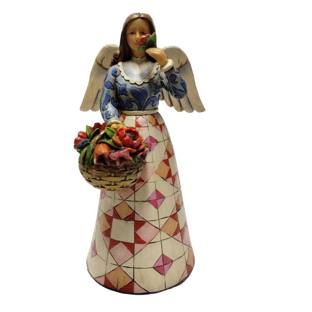 Jim Shore‎ Heartwood Creek Angel Smell The Flowers 2007 Figurine Enesco